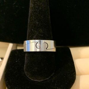 Stainless Steel 2 piece ring size 10 NWOT